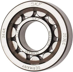 SKF - 17mm Bore Diam, 40mm Outside Diam, 12mm Wide Cylindrical Roller Bearing - 17,200 N Dynamic Capacity, 14,300 Lbs. Static Capacity - USA Tool & Supply