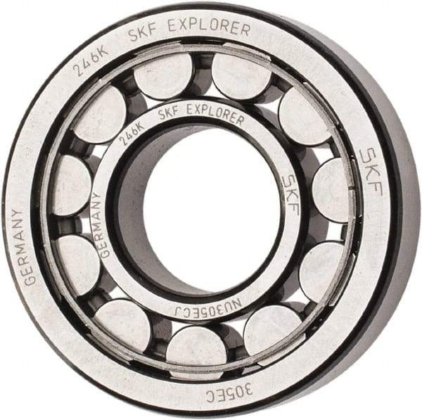 SKF - 25mm Bore Diam, 62mm Outside Diam, 17mm Wide Cylindrical Roller Bearing - 40,200 N Dynamic Capacity, 36,500 Lbs. Static Capacity - USA Tool & Supply