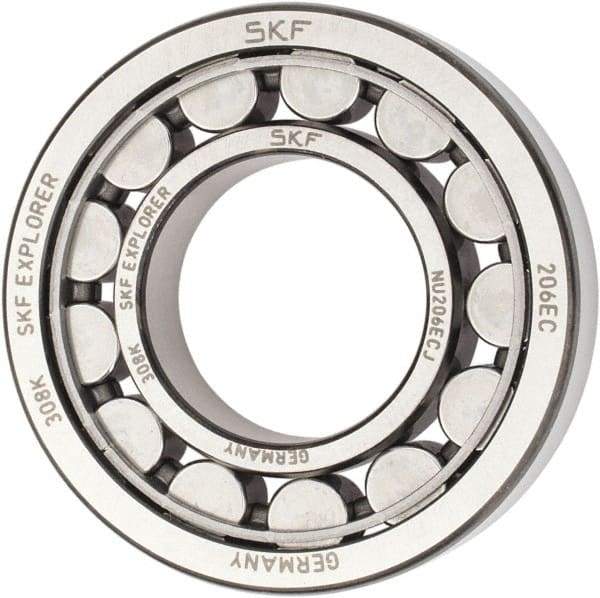 SKF - 30mm Bore Diam, 62mm Outside Diam, 16mm Wide Cylindrical Roller Bearing - 38,000 N Dynamic Capacity, 36,500 Lbs. Static Capacity - USA Tool & Supply