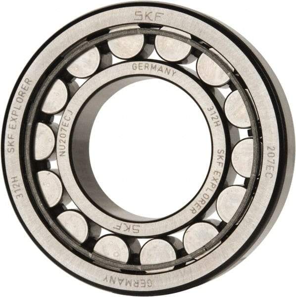 SKF - 35mm Bore Diam, 72mm Outside Diam, 17mm Wide Cylindrical Roller Bearing - 48,400 N Dynamic Capacity, 48,000 Lbs. Static Capacity - USA Tool & Supply