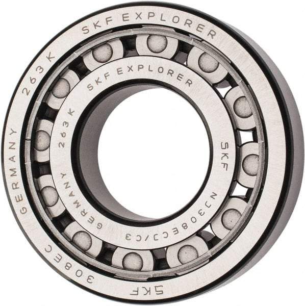 SKF - 40mm Bore Diam, 90mm Outside Diam, 23mm Wide Cylindrical Roller Bearing - 80,900 N Dynamic Capacity, 78,000 Lbs. Static Capacity - USA Tool & Supply