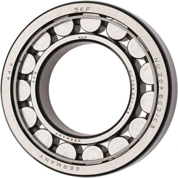 SKF - 45mm Bore Diam, 85mm Outside Diam, 19mm Wide Cylindrical Roller Bearing - 60,500 N Dynamic Capacity, 64,000 Lbs. Static Capacity - USA Tool & Supply