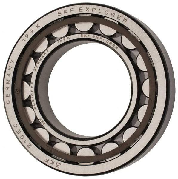 SKF - 50mm Bore Diam, 90mm Outside Diam, 20mm Wide Cylindrical Roller Bearing - 64,400 N Dynamic Capacity, 69,500 Lbs. Static Capacity - USA Tool & Supply