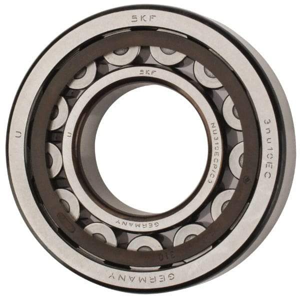 SKF - 50mm Bore Diam, 110mm Outside Diam, 27mm Wide Cylindrical Roller Bearing - 110,000 N Dynamic Capacity, 112,000 Lbs. Static Capacity - USA Tool & Supply