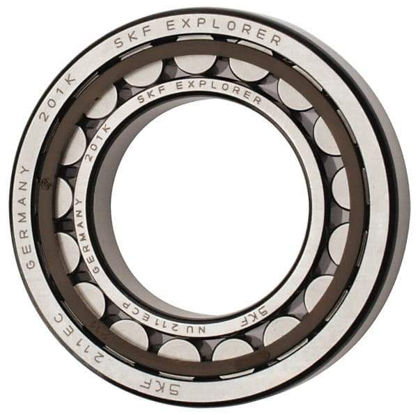 SKF - 55mm Bore Diam, 100mm Outside Diam, 21mm Wide Cylindrical Roller Bearing - 84,200 N Dynamic Capacity, 95,000 Lbs. Static Capacity - USA Tool & Supply