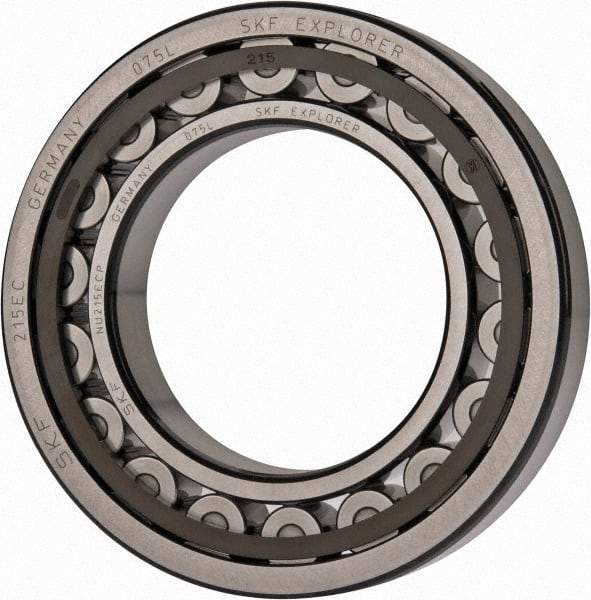 SKF - 75mm Bore Diam, 130mm Outside Diam, 25mm Wide Cylindrical Roller Bearing - 130,000 N Dynamic Capacity, 156,000 Lbs. Static Capacity - USA Tool & Supply