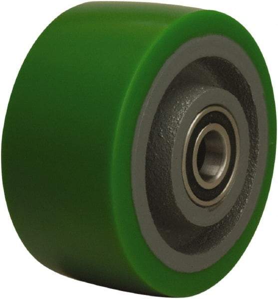 Hamilton - 4 Inch Diameter x 2 Inch Wide, Polyurethane on Cast Iron Caster Wheel - 750 Lb. Capacity, 2-1/2 Inch Hub Length, 1/2 Inch Axle Diameter, Sealed Precision Ball Bearing - USA Tool & Supply