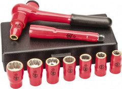 Wiha - 10 Piece 3/8" Drive Socket Set - 6 Points, 5/16" to 3/4" Range, Inch Measurement Standard - USA Tool & Supply