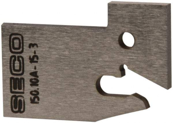 Seco - 0.61" Blade Height, 3/32" Blade Width, 1.303" OAL, Neutral Cut, Single End Indexable Cut-Off Blade - 150.10A Blade, 150.10 Series - USA Tool & Supply