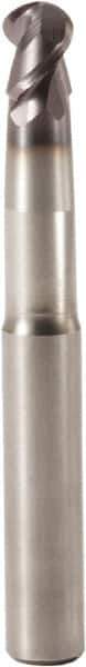 Seco - 6mm Diam, 5.5mm LOC, 2 Flute Solid Carbide Ball End Mill - MEGA-T Finish, Single End, 55mm OAL, 6mm Shank Diam, Spiral Flute - USA Tool & Supply