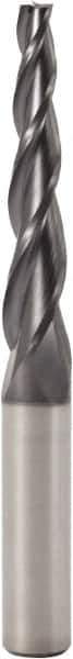 Seco - 3° Taper Angle per Side, 3mm Small End Diam, 30mm LOC, Solid Carbide 3 Flute Tapered Square End Mill - 75mm OAL, 8mm Shank Diam, Spiral Flute, 30° Helix - USA Tool & Supply