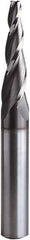 Seco - 5° Taper Angle per Side, 2.5mm Small End Diam, 20mm LOC, Solid Carbide 3 Flute Tapered Square End Mill - 65mm OAL, 6mm Shank Diam, Spiral Flute, 30° Helix - USA Tool & Supply