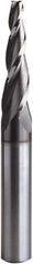 Seco - 5° Taper Angle per Side, 4mm Small End Diam, 22mm LOC, Solid Carbide 3 Flute Tapered Square End Mill - 65mm OAL, 8mm Shank Diam, Spiral Flute, 30° Helix - USA Tool & Supply