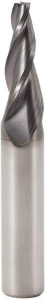 Seco - 7° Taper Angle per Side, 2.5mm Small End Diam, 22mm LOC, Solid Carbide 3 Flute Tapered Square End Mill - 65mm OAL, 8mm Shank Diam, Spiral Flute, 30° Helix - USA Tool & Supply