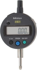 Mitutoyo - 0 to 12.7mm Range, 0.0005" Graduation, Electronic Drop Indicator - Flat Back, Accurate to 0.001", English & Metric System, LCD Display - USA Tool & Supply