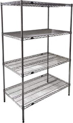 Value Collection - 4 Shelf Wire Shelving Unit - 24" Wide x 18" Deep x 63" High, - USA Tool & Supply