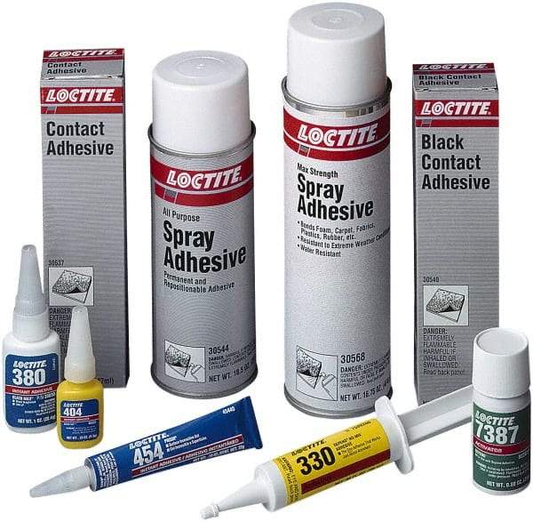 Loctite - 0.70 oz Bottle Clear Instant Adhesive - Series 435, 30 sec Working Time, 24 hr Full Cure Time, Bonds to Metal, Plastic & Rubber - USA Tool & Supply