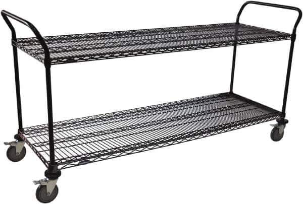 Value Collection - 600 Lb Capacity, 18" Wide x 72" Long x 39" High Wire Cart - 2 Shelf, Steel, Swivel Casters - USA Tool & Supply