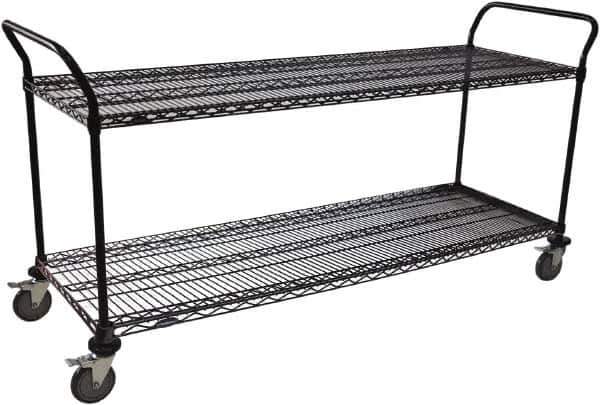 Value Collection - 800 Lb Capacity, 24" Wide x 48" Long x 39" High Wire Cart - 2 Shelf, Steel, Swivel Casters - USA Tool & Supply