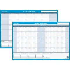 AT-A-GLANCE - 1 Sheet, 36 x 24", Erasable Wall Calendar - White & Blue - USA Tool & Supply