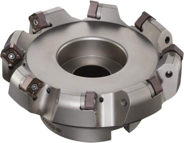 Sumitomo - 125mm Cut Diam, 38.1mm Arbor Hole, 45° Indexable Chamfer & Angle Face Mill - 12 Inserts, ONMT 05T6\xB6SNMT 13T6\xB6XNET 13T6 Insert, Right Hand Cut, Through Coolant, Series DualMill - USA Tool & Supply