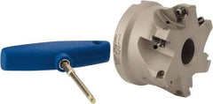 Iscar - 6 Inserts, 3" Cut Diam, 1" Arbor Diam, 0.512" Max Depth of Cut, Indexable Square-Shoulder Face Mill - 0/90° Lead Angle, 2" High, HM390 TDKT 1505 Insert Compatibility, Through Coolant, Series HeliIQMill - USA Tool & Supply