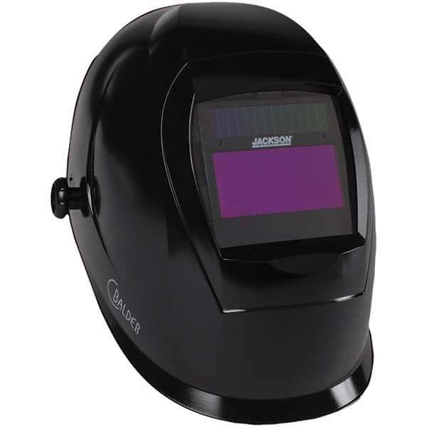 Jackson Safety - 3-25/32" Window Width x 1-13/16" Window Height, 9 to 13 Shade Auto-Darkening Lens, Fixed Front Welding Helmet - Black Thermoplastic Green Lens - USA Tool & Supply