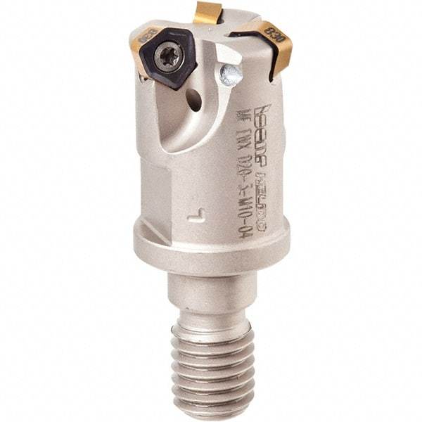 Iscar - 30° Lead Angle, 25mm Max Cut Diam, 15.5mm Min Cut Diam, 2mm Max Depth of Cut, Indexable Chamfer and Angle End Mill - 3 Inserts, H600 WXCU 05 Insert Style, 120mm Overall Length, Through Coolant, Straight Shank - USA Tool & Supply