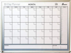 Ability One - 2" High x 20" Wide Dry Erase - Mylar Laminated, 27" Deep, Includes Accessory Tray, Mounting Kit, Instructions & Four Dry Erase Markers (Black, Blue, Green, Red) - USA Tool & Supply