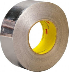 3M - 3" x 45m Silver Foil Tape - 3.25 mil, Acrylic Adhesive, Aluminum Foil Backing, -30°F to 260°F, Series 3380 - USA Tool & Supply