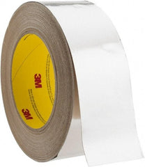 3M - 2" x 45m Silver Foil Tape - 3.25 mil, Acrylic Adhesive, Aluminum Foil Backing, 10 Lb/ln Tensile Strength, -30°F to 260°F, Series 3380 - USA Tool & Supply