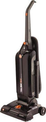 Hoover - Single Motor Lightweight Upright Vacuum Cleaner - 13-1/2" Cleaning Width, 12" Amps, Comfort Hand Grip, Black & Orange - USA Tool & Supply