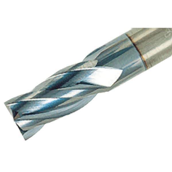 Iscar - 3/8", 3/4" LOC, 3/8" Shank Diam, 3" OAL, 4 Flute, Solid Carbide Square End Mill - Single End, TiAlN Finish, Spiral Flute, 38° Helix, Right Hand Cut, Right Hand Flute - USA Tool & Supply
