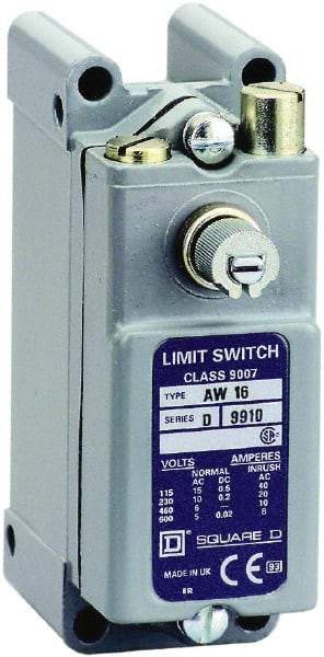 Square D - SPDT, NC/NO, 600 VAC, Screw Terminal, Rotary Head Actuator, General Purpose Limit Switch - 1, 2, 4, 12, 13 NEMA Rating, IP65 IPR Rating, Surface Mount - USA Tool & Supply