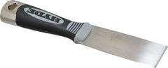 Hyde Tools - 1-1/2" Wide Chisel Edge Blade Stainless Steel Putty Knife - Flexible, Cushioned Grip Polypropylene Handle, 8" OAL - USA Tool & Supply