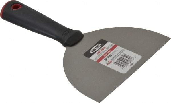 Hyde Tools - 6" Wide Carbon Steel Taping Knife - Flexible, Polypropylene Handle, 7.8" OAL - USA Tool & Supply