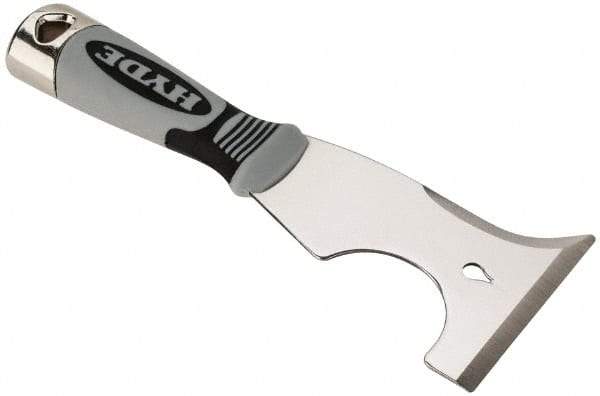 Hyde Tools - 3" Wide Stainless Steel Putty Knife - Stiff, Cushioned Grip Polypropylene Handle, 8" OAL - USA Tool & Supply