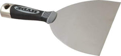 Hyde Tools - 6" Wide Stainless Steel Putty Knife - Flexible, Cushioned Grip / Hammerhead Polypropylene Handle, 8" OAL - USA Tool & Supply