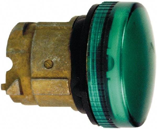 Schneider Electric - Green Lens LED Pilot Light - Round Lens, Shock Resistant, Vibration Resistant, Water Resistant - USA Tool & Supply