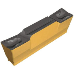 Iscar - 6005GRIP Y Grade IC5010, 6mm Cutting Width Carbide Grooving Insert - 3.6mm Max Depth of Cut, Neutral, 0.5mm Corner Radius, TiCN/Al2O3/TiN Finish - USA Tool & Supply
