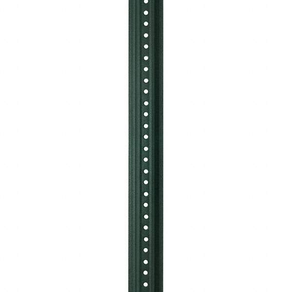 Nucor - 8' High, Powder Coated Traffic Sign Post - Steel, 3/8" Hole Diam, Green - USA Tool & Supply