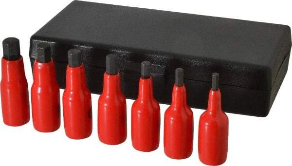 Wiha - 7 Piece 3/8" Drive Inch Hex Bit Socket Set - 3/16 to 1/2" Hex - USA Tool & Supply