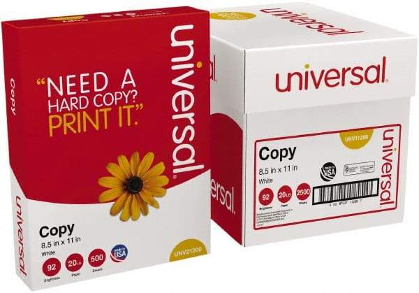 UNIVERSAL - 8-1/2" x 11" White Copy Paper - Use with Laser Printers, Copiers, Plain Paper Fax Machines - USA Tool & Supply