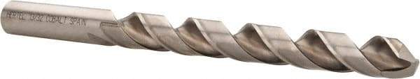 Hertel - 13/32" 135° Cobalt Jobber Drill - Bright Finish, Spiral Flute, 5-1/4" OAL, Split Point - USA Tool & Supply