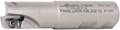 Walter - 1" Cut Diam, 15mm Max Depth of Cut, 1" Shank Diam, 3.871" OAL, Indexable Square Shoulder End Mill - AD.T 1606.. Inserts, Weldon Shank, 90° Lead Angle - USA Tool & Supply