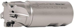 Walter - 38mm Cut Diam, 11mm Max Depth of Cut, 1-1/2" Shank Diam, 4.065" OAL, Indexable Square Shoulder End Mill - AD.T 1204.. Inserts, Weldon Shank, 90° Lead Angle - USA Tool & Supply