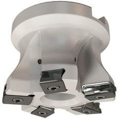 Iscar - 7 Inserts, 100mm Cut Diam, 32mm Arbor Diam, 3mm Max Depth of Cut, Indexable Square-Shoulder Face Mill - 0/90° Lead Angle, 50mm High, HTP LNHT 1006 Insert Compatibility, Through Coolant, Series TangPlunge - USA Tool & Supply