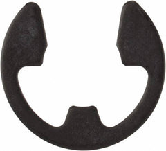 Rotor Clip - 1/4" Groove Diam, 5/16" Shaft Diam, Phosphate Steel, E Style External Retaining Rings - 0.029" Groove Width, 0.031" Groove Depth, 0.025" Ring Thickness, Grade 1060-1090 - USA Tool & Supply