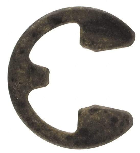 Rotor Clip - 0.147" Groove Diam, 3/16" Shaft Diam, Phosphate Steel, E Style External Retaining Rings - 0.029" Groove Width, 0.02" Groove Depth, 0.025" Ring Thickness, Grade 1060-1090 - USA Tool & Supply