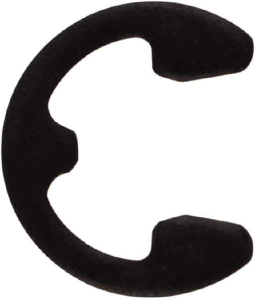 Rotor Clip - 0.102" Groove Diam, 9/64" Shaft Diam, Phosphate Steel, E Style External Retaining Rings - 0.02" Groove Width, 0.019" Groove Depth, 0.015" Ring Thickness, Grade 1060-1090 - USA Tool & Supply